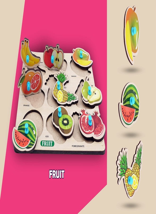 HIGHROOF® Kids Fort Pre Nursery Educational Jigsaw Puzzles for Adults Kids Learning Toys Kit Board Game 8 pcs Set of Hindi Letter Flower Alphabet Fruit Vegetable Educational Toy - Image 5